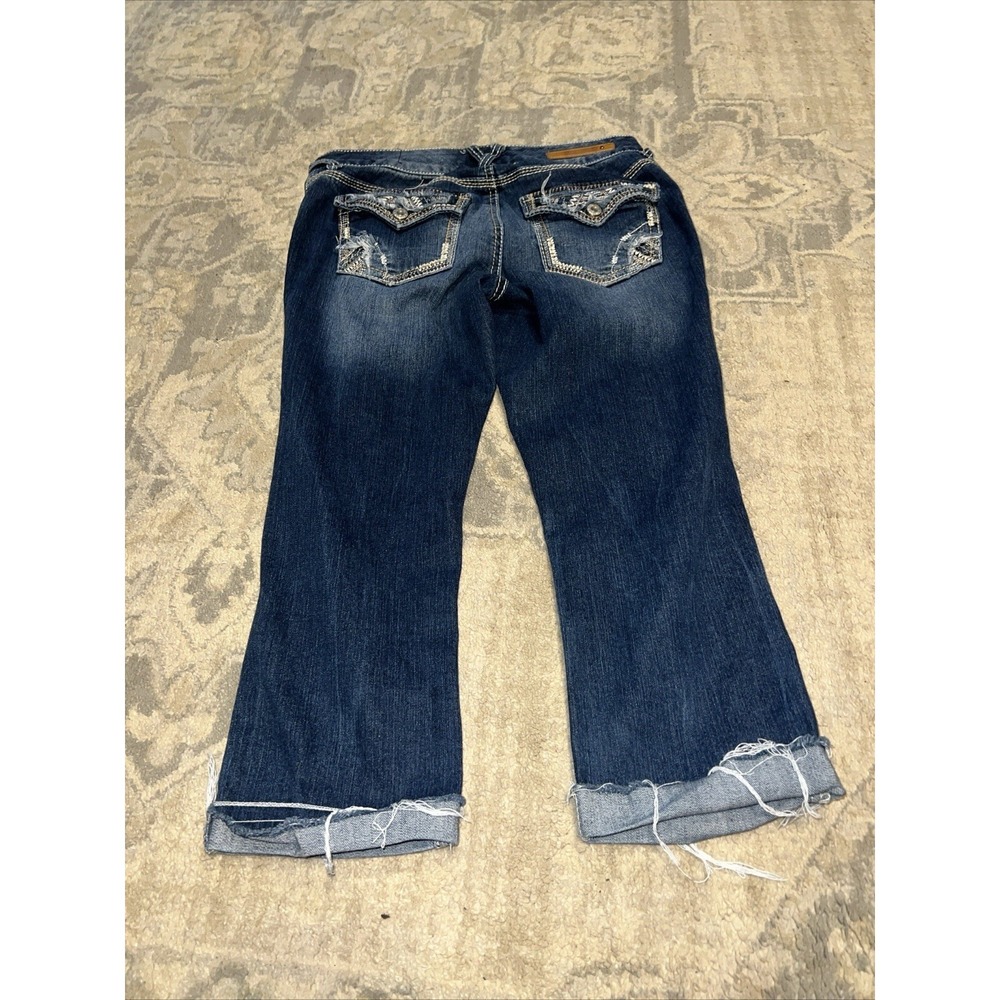 Ariya Jeans‎ Blue Denim Women's Juniors  Size 5 / 6 Regular Capri Distressed
